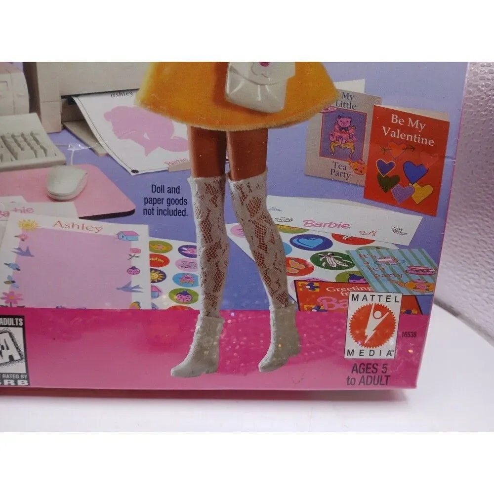 Mattel Barbie PRINT N' PLAY CD-ROM (1996) Sealed BIG Box PC Avery Computer Game